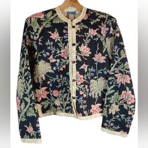 Provence d'ameur Women's Reversible Quilted Jacket Floral Design Size S